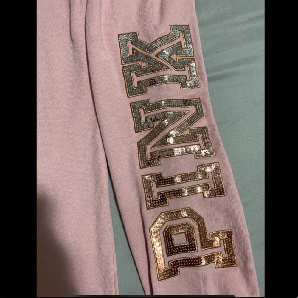 Victorias secret pink bling skinny sweatpants M